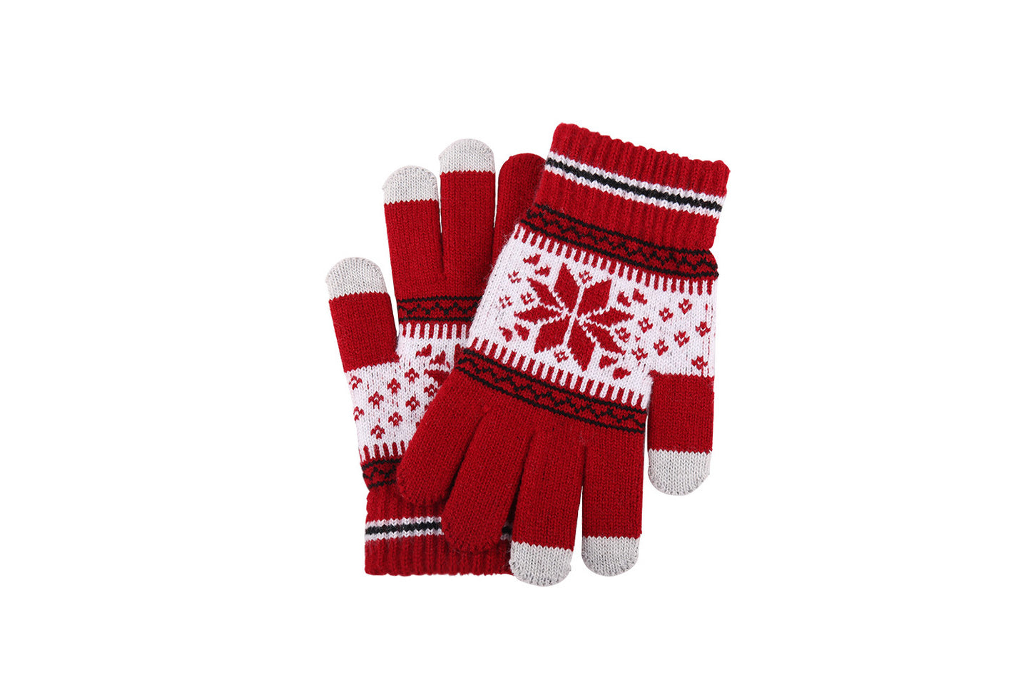 Knitted Snowflake Touchscreen Gloves