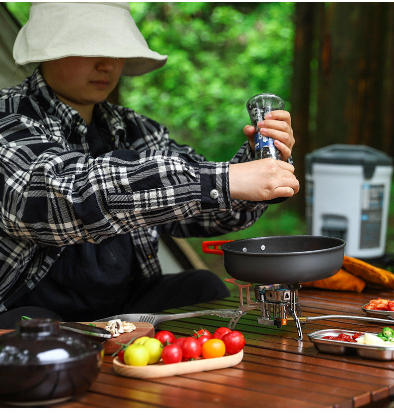 # Three-Core Windproof Portable Camping Stove