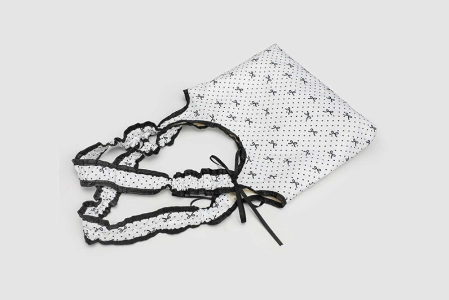 Bow Polka Dot Canvas Bag