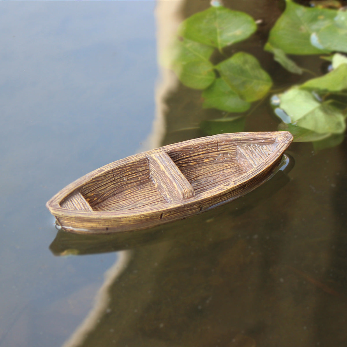 # Floating Wooden Boat Aquarium Landscaping Ornament