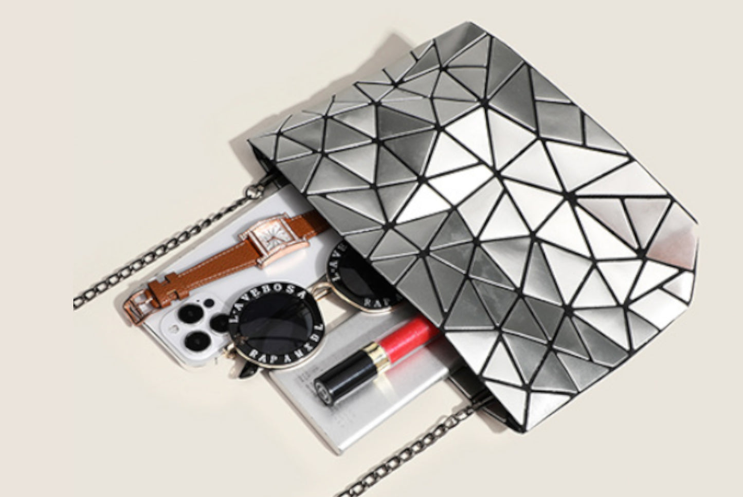 Simple Triangular-Patch Women's Bag
