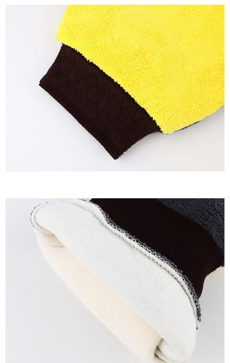 Car Wash Gloves with Coral Fleece