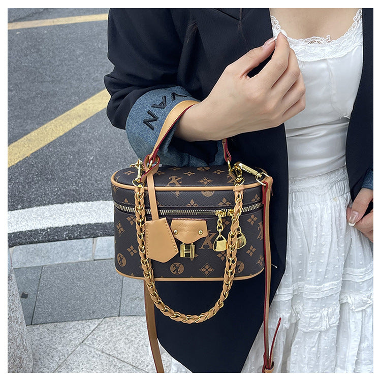 Retro Print Box Bag