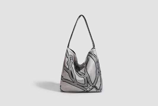 Simple and versatile canvas shoulder bag for women