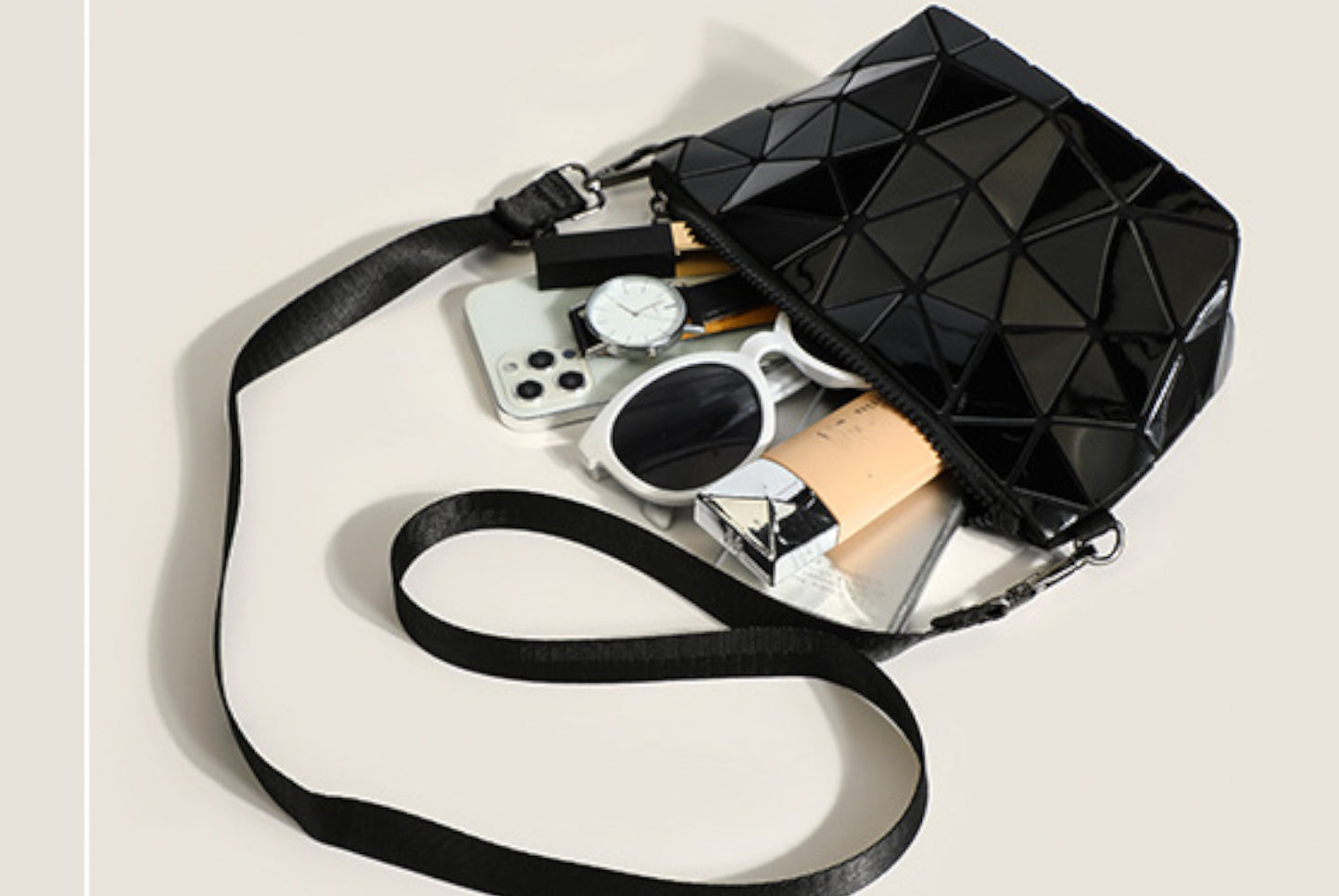 Geometric Diamond Checkered Versatile Shoulder Bag