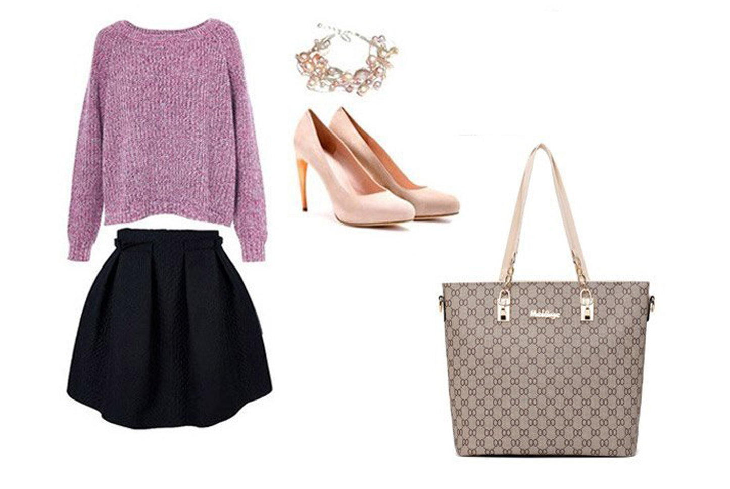 Stylish Six-Piece Mother-Daughter Bag Set