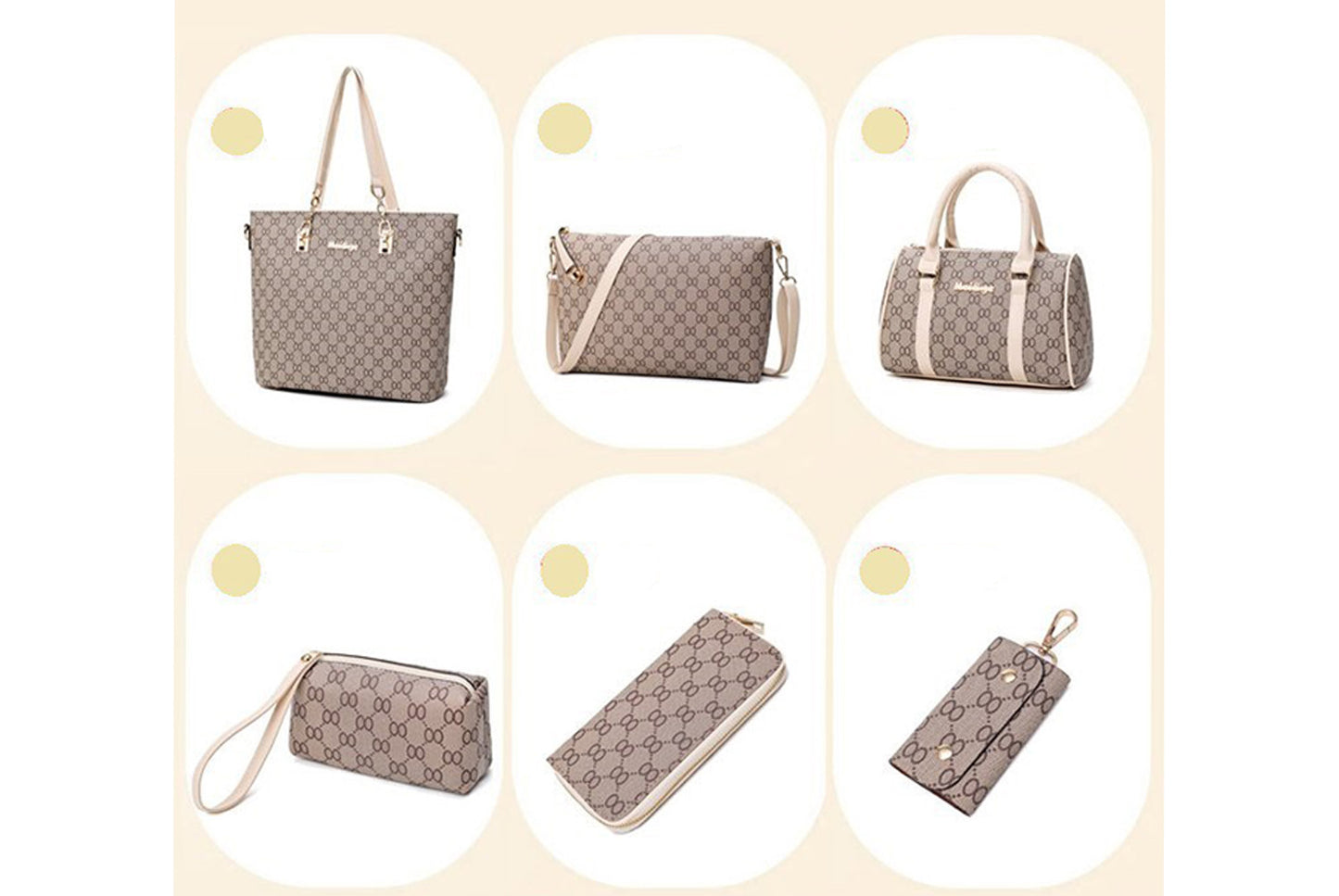 Stylish Six-Piece Mother-Daughter Bag Set