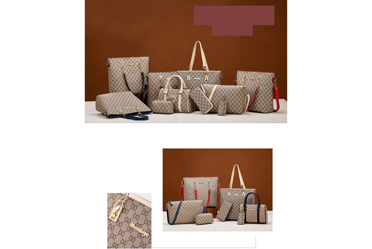 Stylish Six-Piece Mother-Daughter Bag Set