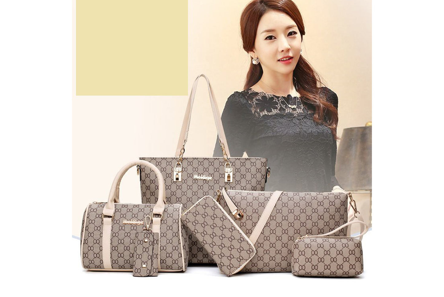 Stylish Six-Piece Mother-Daughter Bag Set