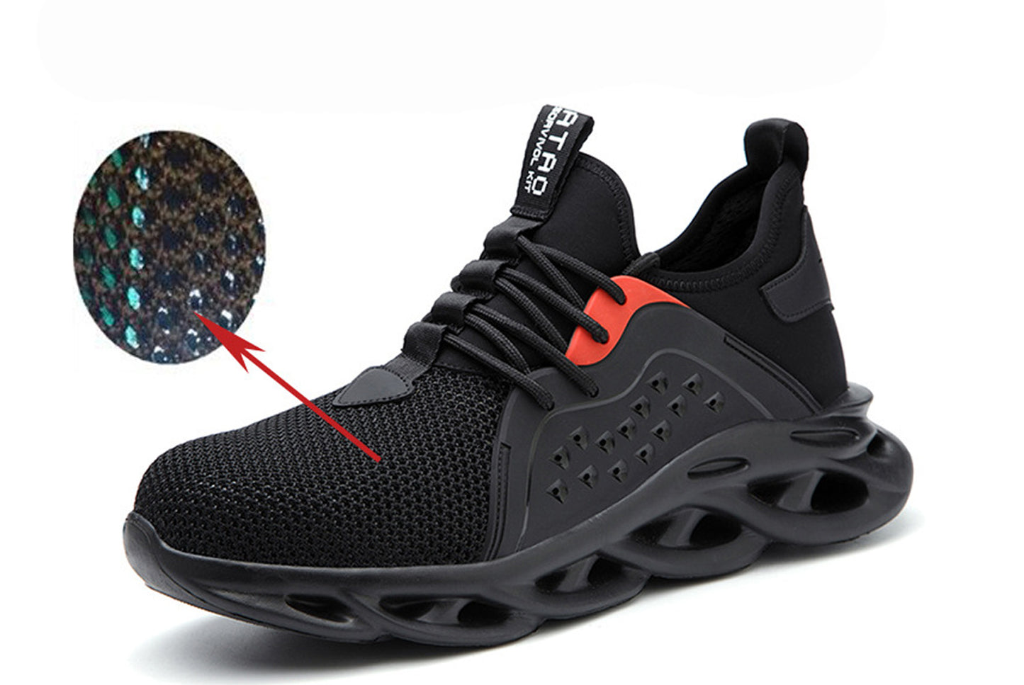 Men's Breathable Flyknit Safety Work Shoes