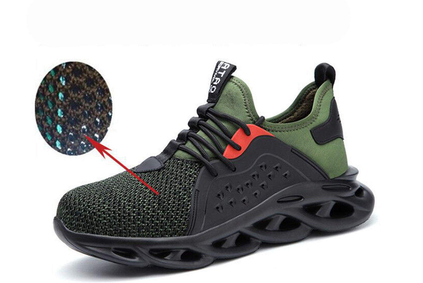 Men's Breathable Flyknit Safety Work Shoes