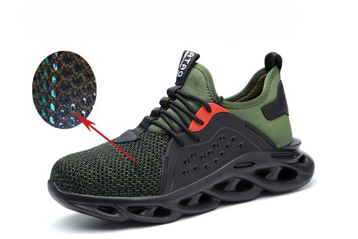 Men's Breathable Flyknit Safety Work Shoes