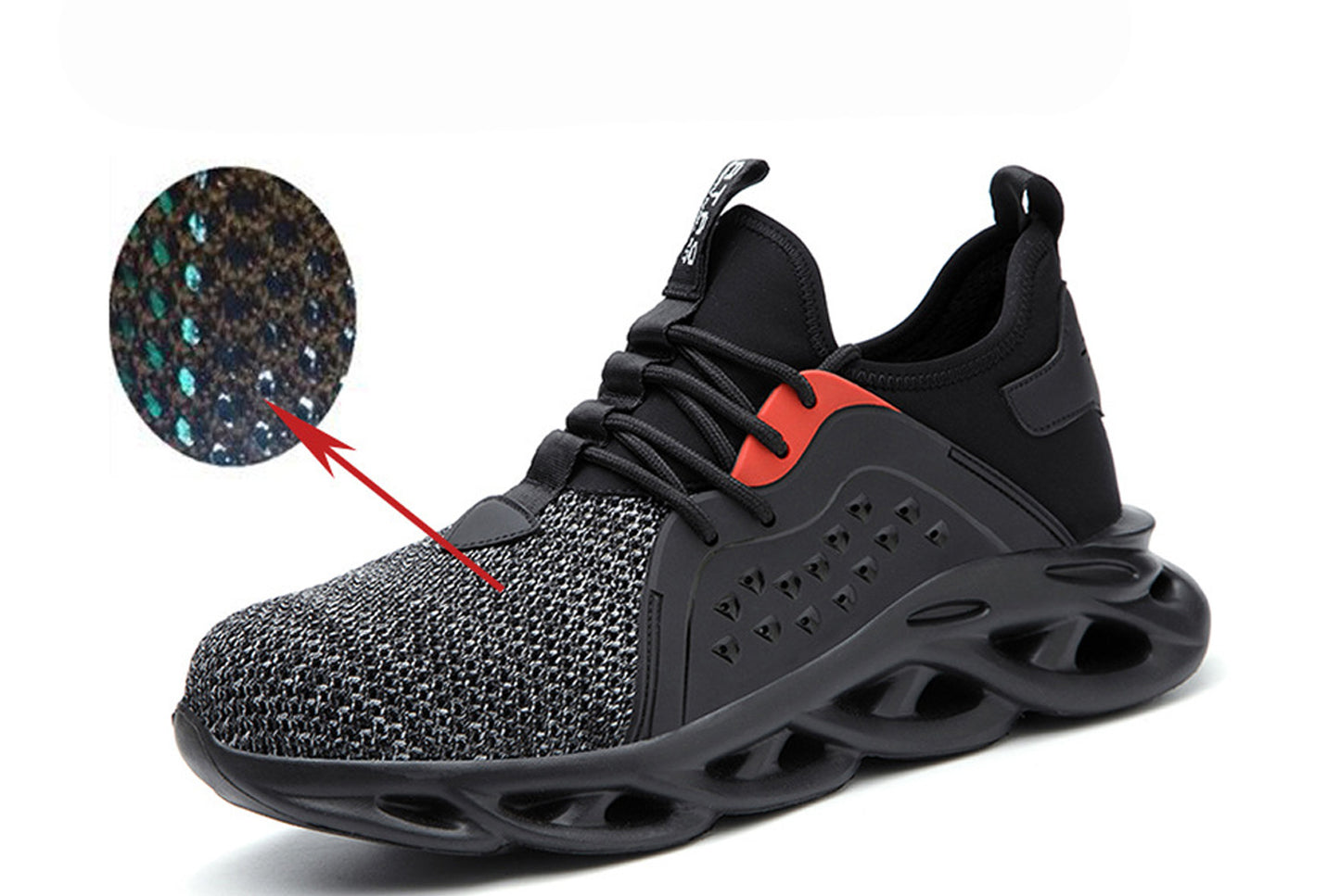 Men's Breathable Flyknit Safety Work Shoes