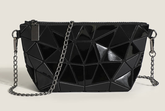 Diamond-patterned Luminous Laser Shoulder/Crossbody Bag