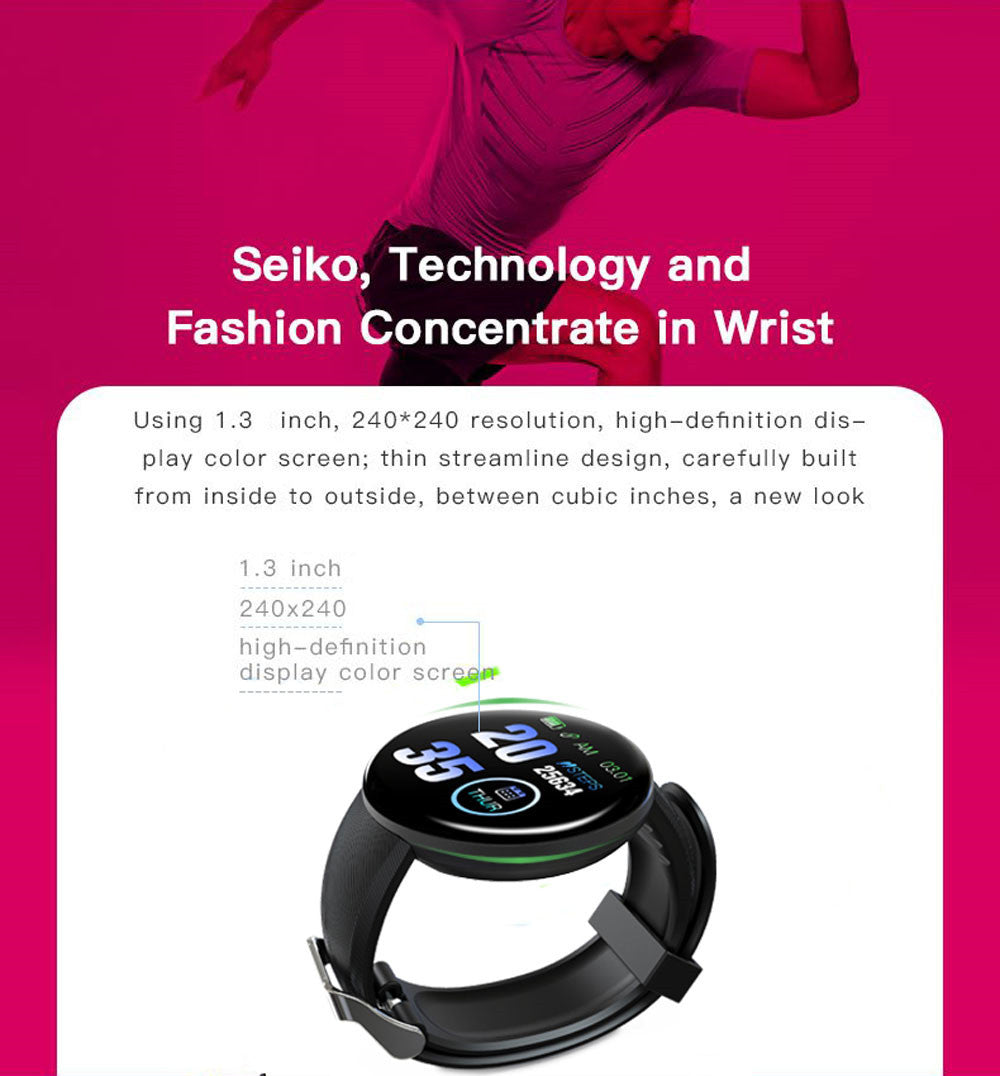 # 1.44-inch Color Round Screen D18 Smart Bracelet