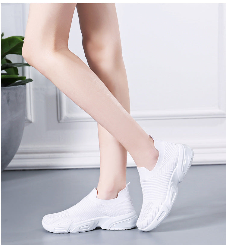 Women's Slip-on Casual Shoes with Flyknit Mesh Upper