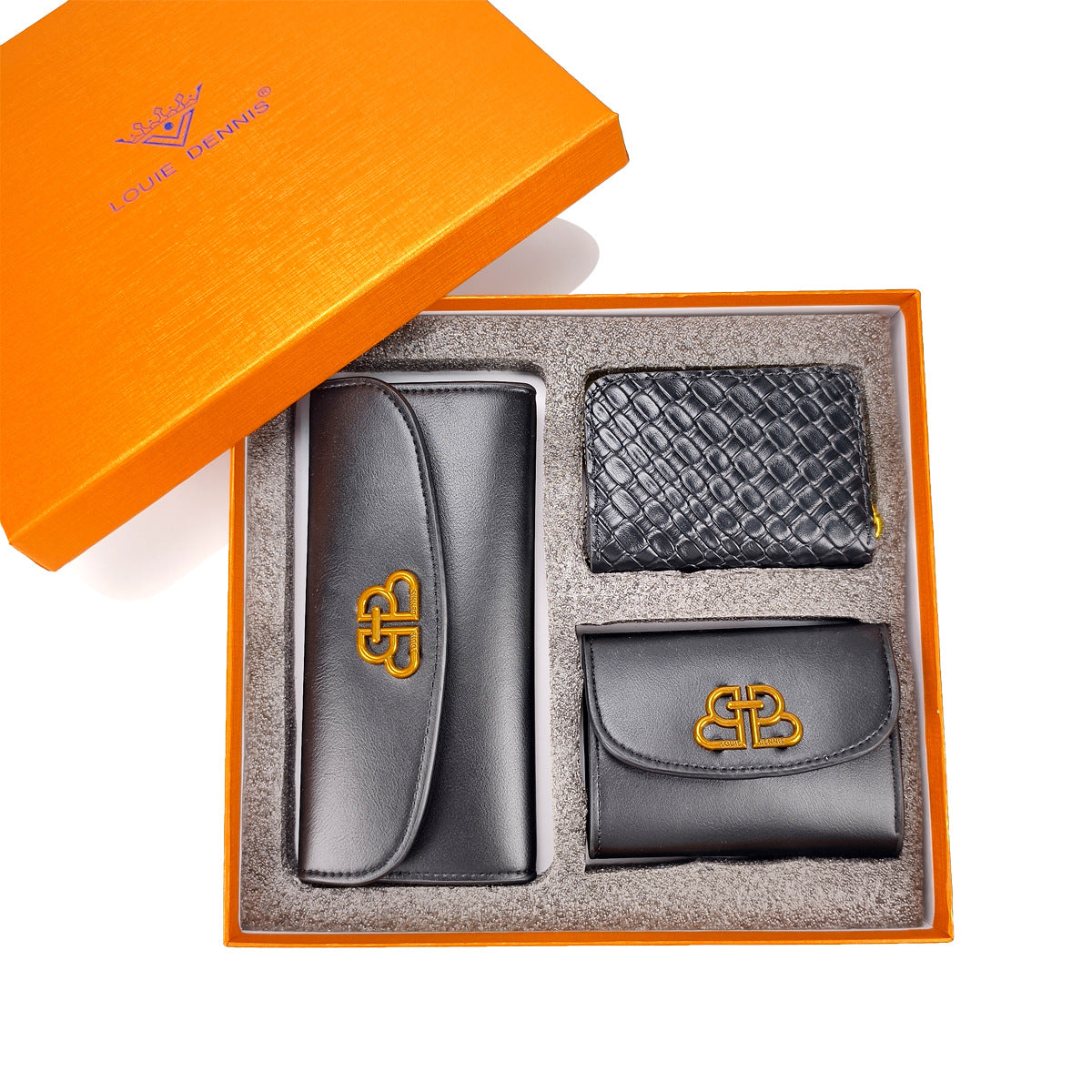 Retro PU Leather Women's Wallet Set with Gift Box