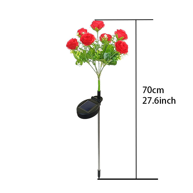 Solar-Powered 7-Head Rose Light