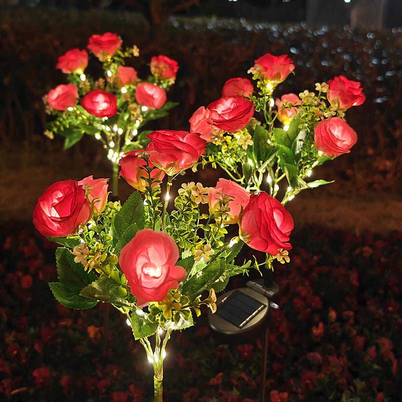 Solar-Powered 7-Head Rose Light