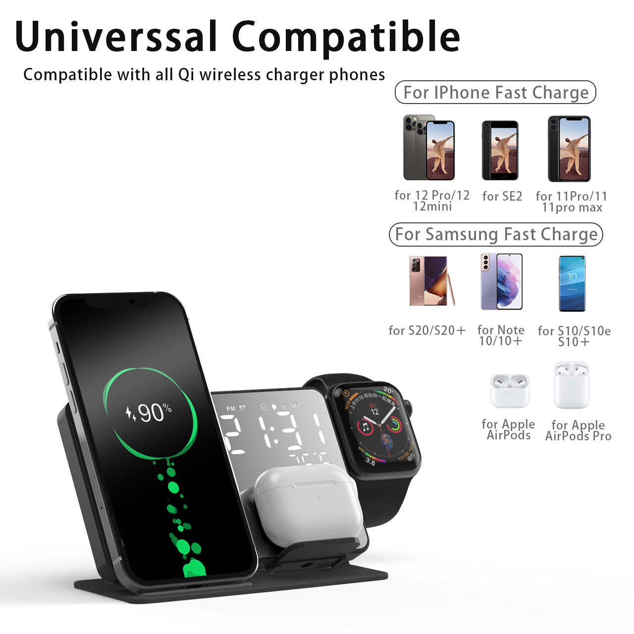 4-in-1 Multifunctional 15W Wireless Charger