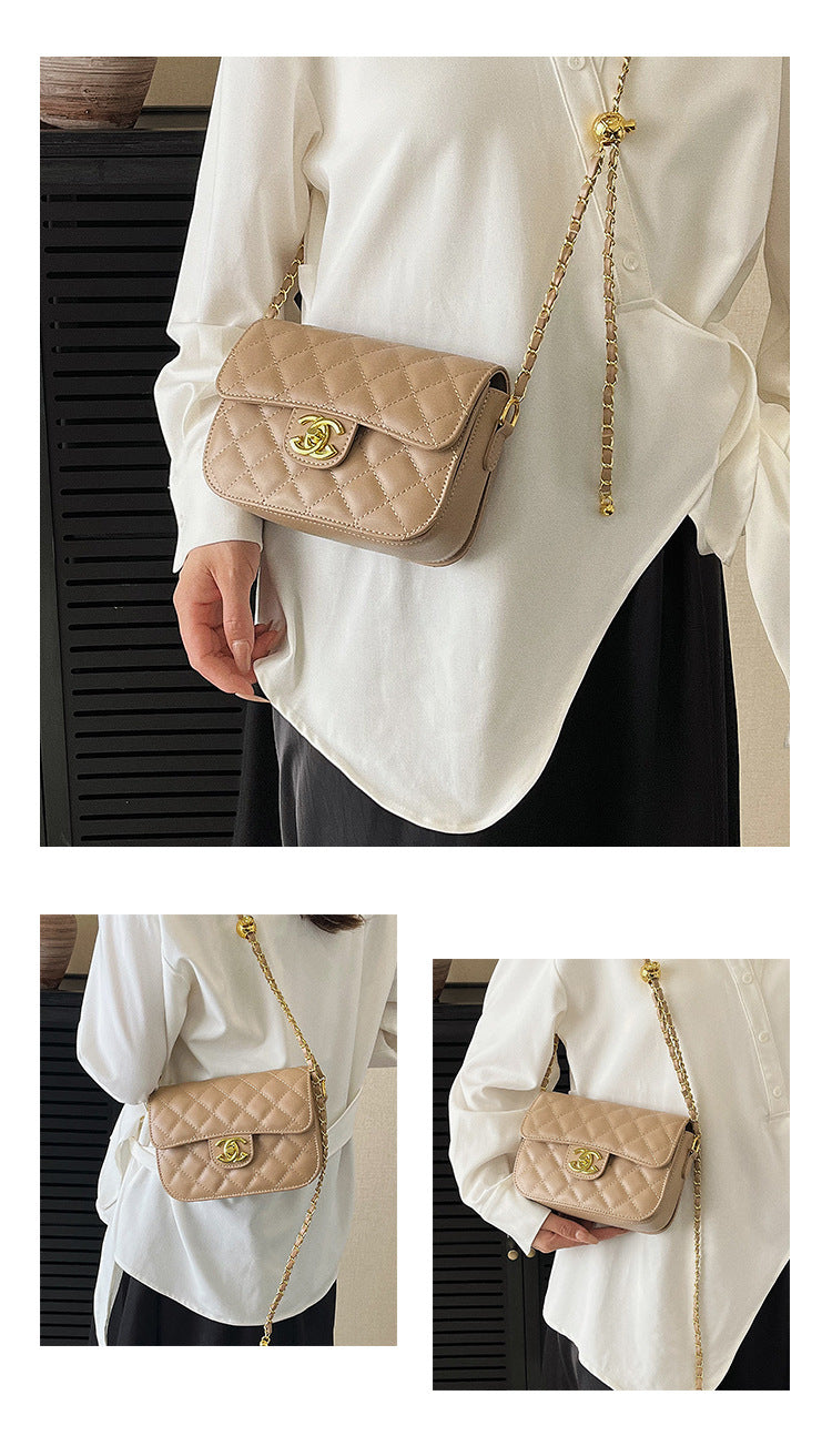 Quilted Chain Bag with Small Gold Balls