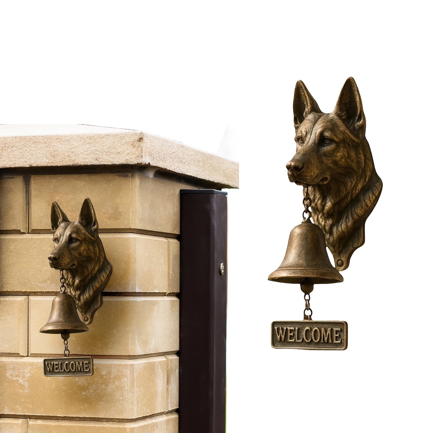 # Retro Gold Animal-Shaped Doorbell Pendant