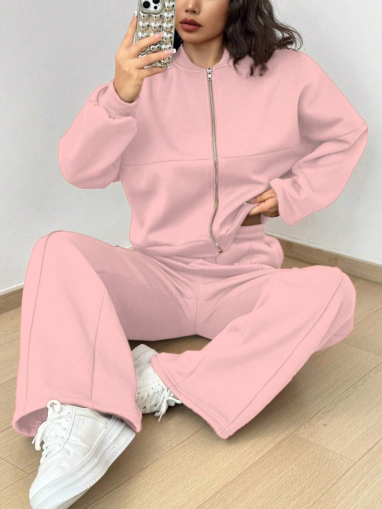 **Trendy Cardigan Slim Fit Two-Piece Set for Women**