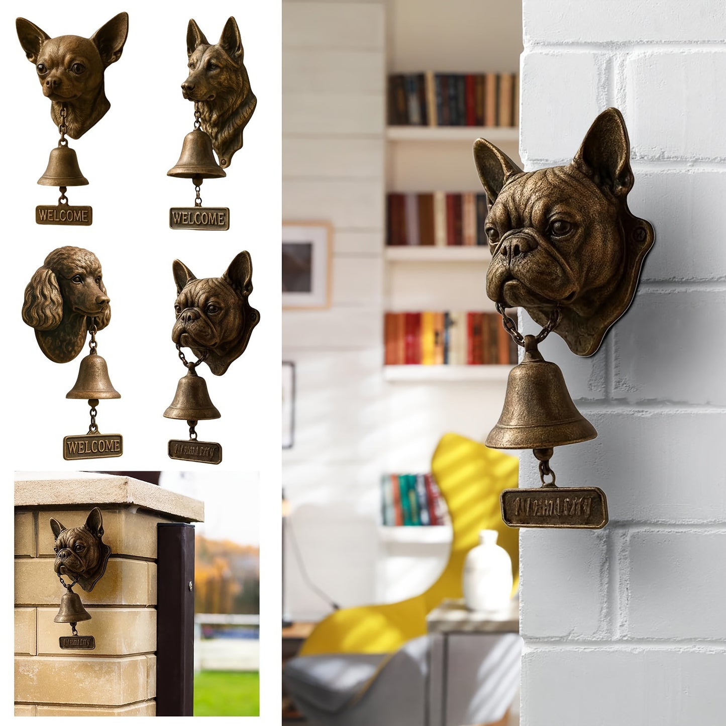 # Retro Gold Animal-Shaped Doorbell Pendant
