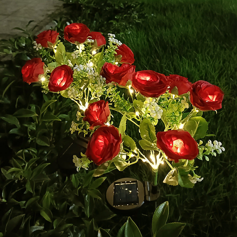 Solar-Powered 7-Head Rose Light
