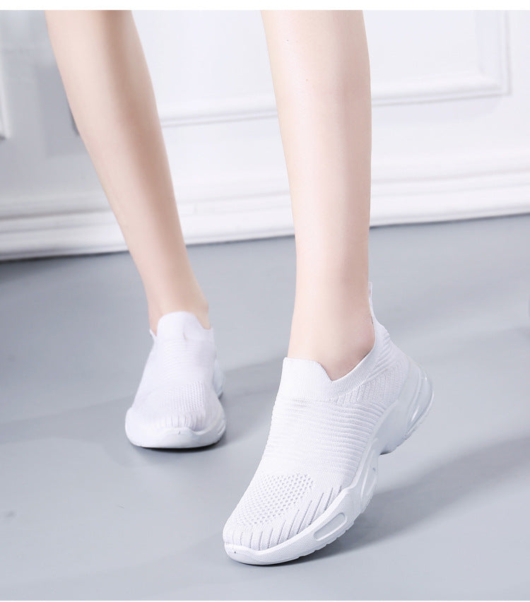Women's Slip-on Casual Shoes with Flyknit Mesh Upper