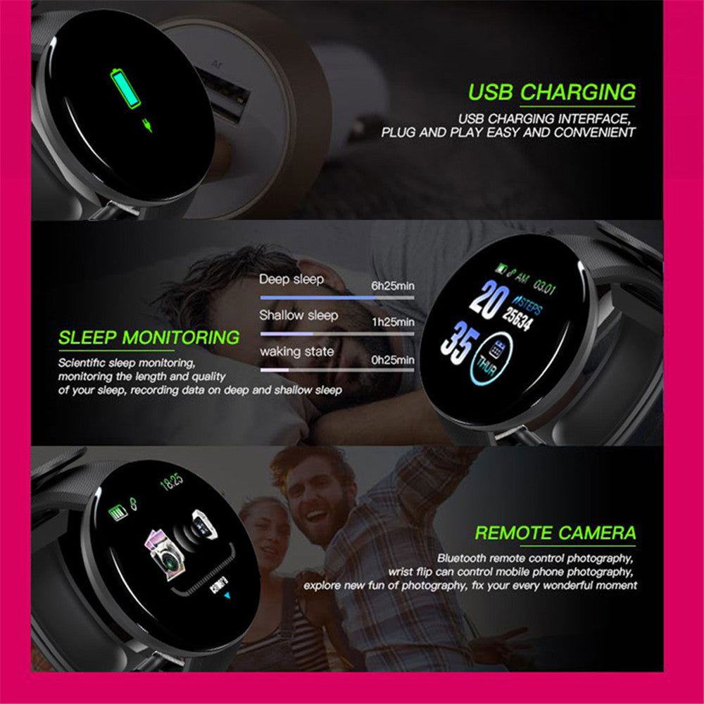 # 1.44-inch Color Round Screen D18 Smart Bracelet