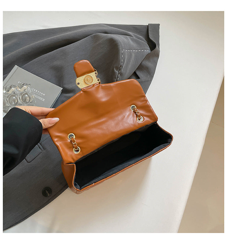# Quilted Striped Chain Crossbody Bag