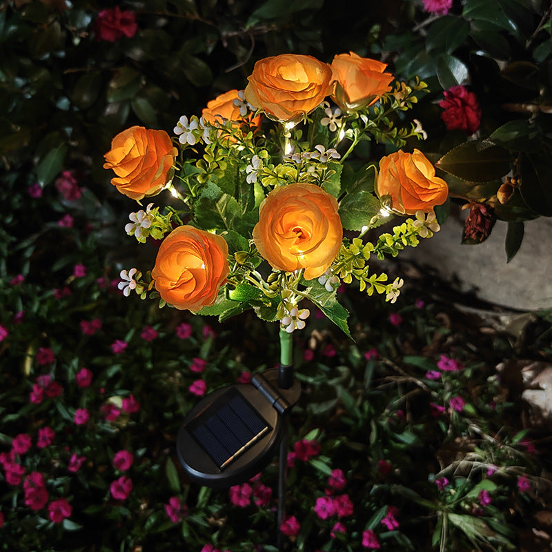 Solar-Powered 7-Head Rose Light