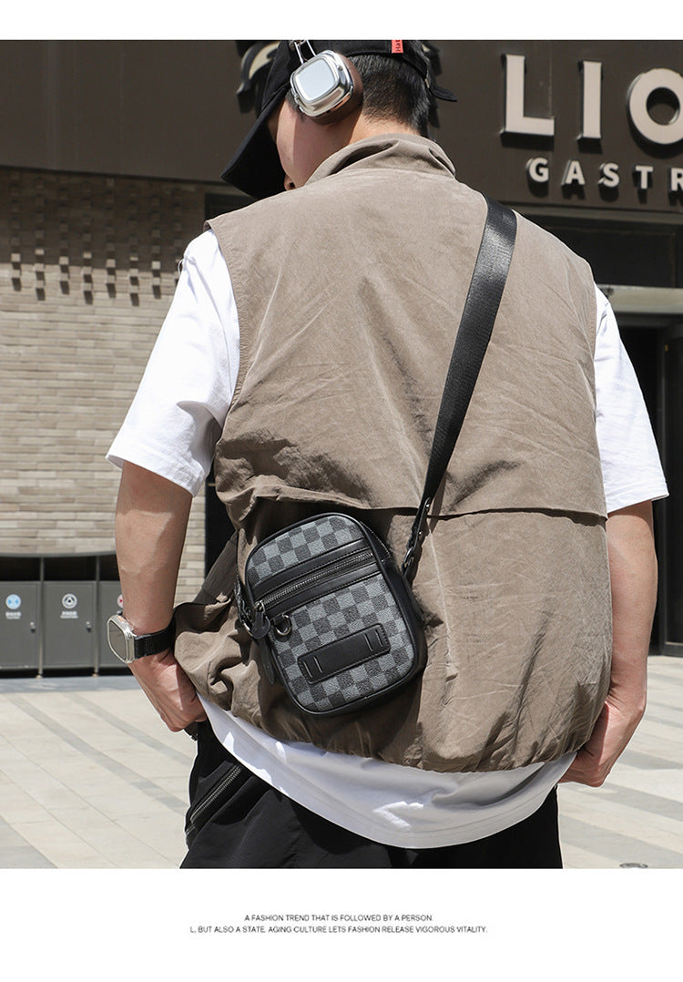 Business Men's Quilted Shoulder Bag