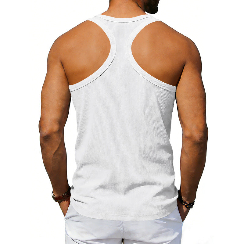# Men's Ribbed Quick-Dry Sports Tank Top