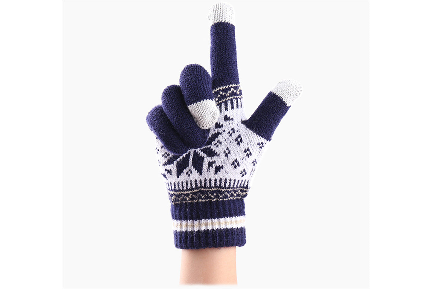 Knitted Snowflake Touchscreen Gloves