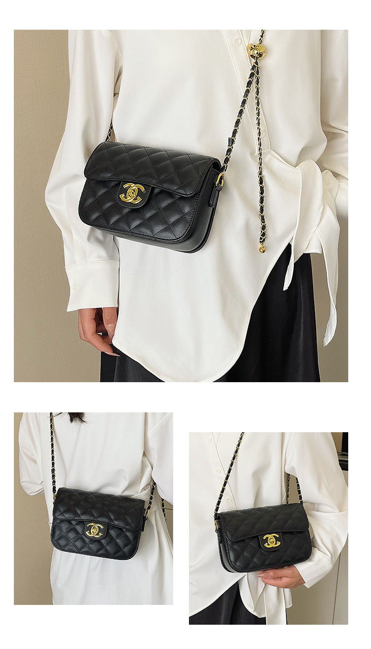 Quilted Chain Bag with Small Gold Balls
