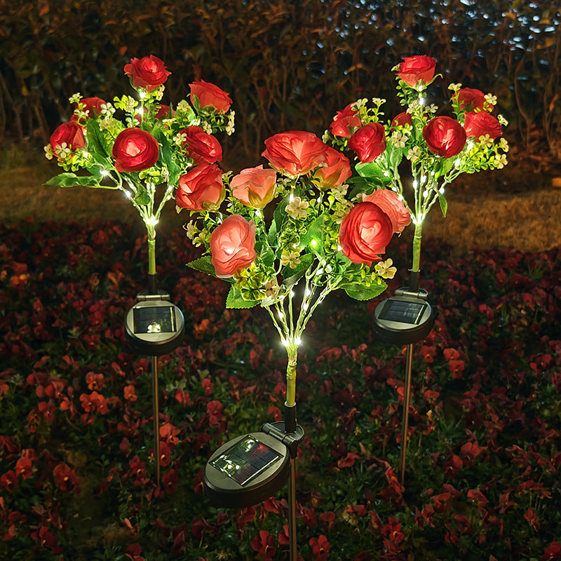 Solar-Powered 7-Head Rose Light