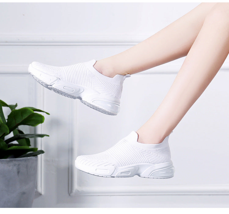 Women's Slip-on Casual Shoes with Flyknit Mesh Upper