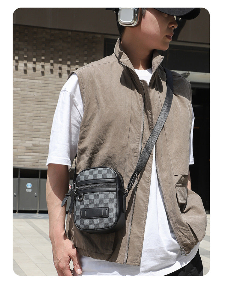 Business Men's Quilted Shoulder Bag
