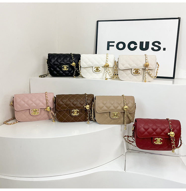 Quilted Chain Bag with Small Gold Balls
