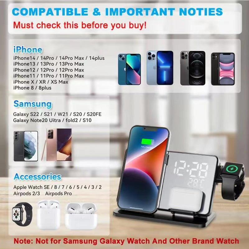 4-in-1 Multifunctional 15W Wireless Charger