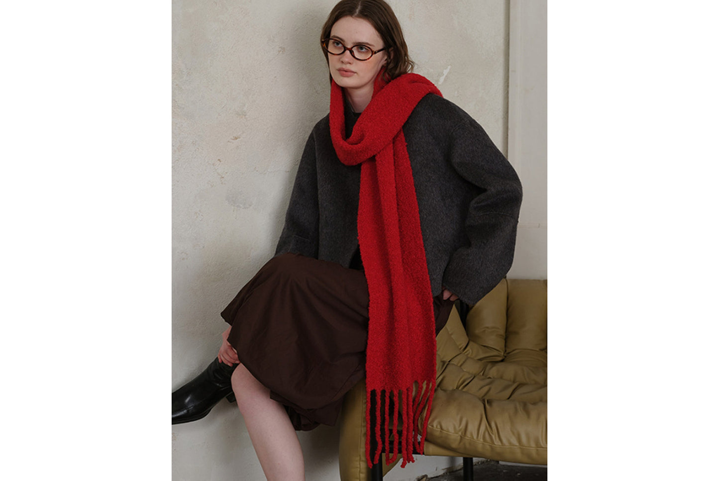 80% Wool Tassel Scarf