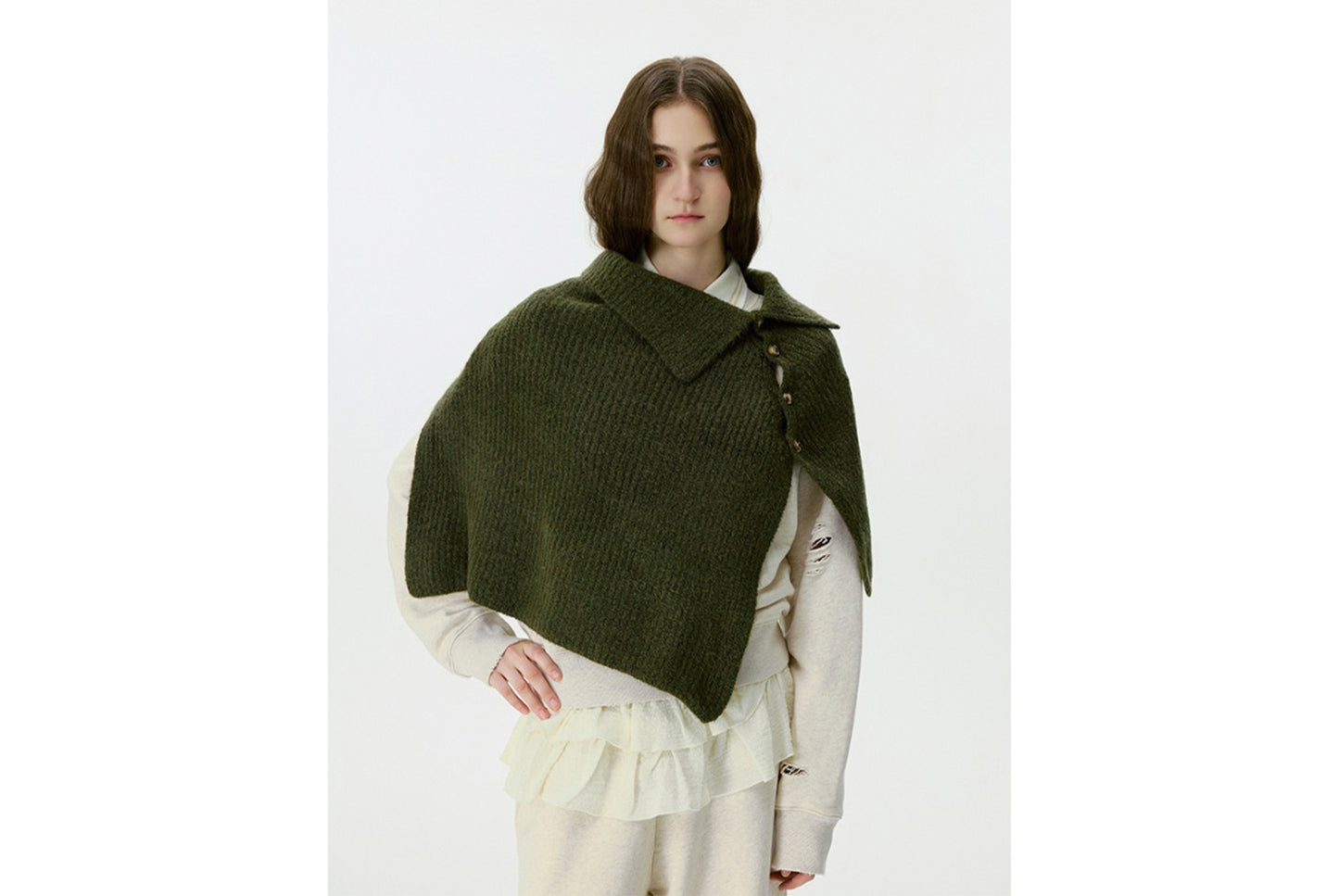 Knitted Button-Down Shawl