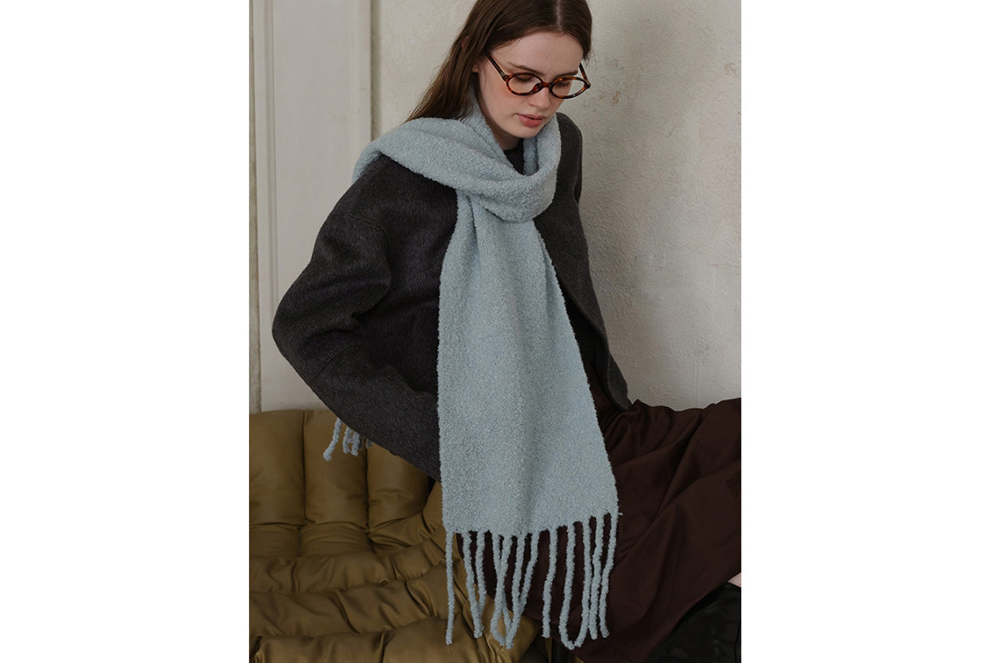 80% Wool Tassel Scarf
