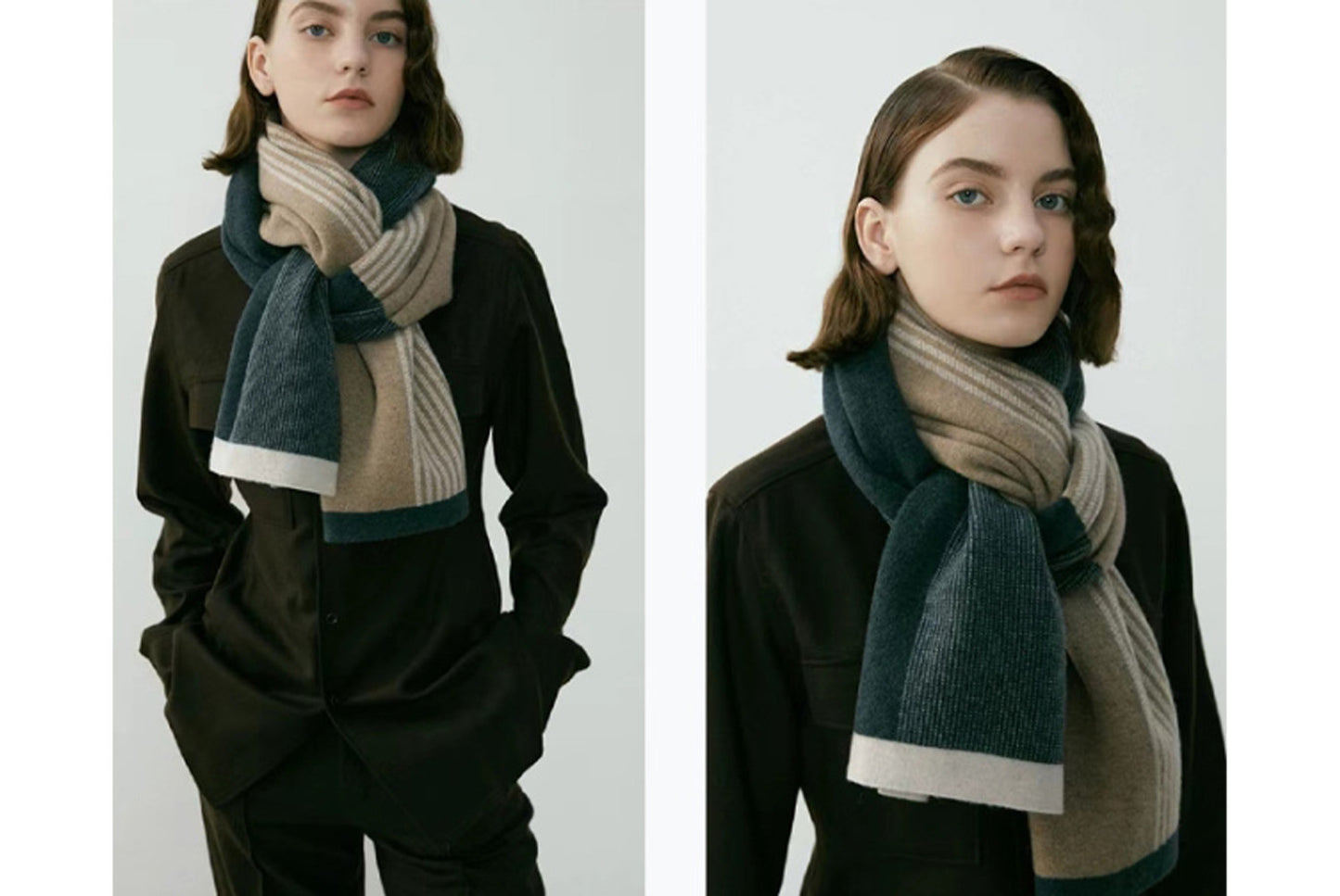 Retro Chic Knitted Scarf (Winter Couple Warm Scarf)
