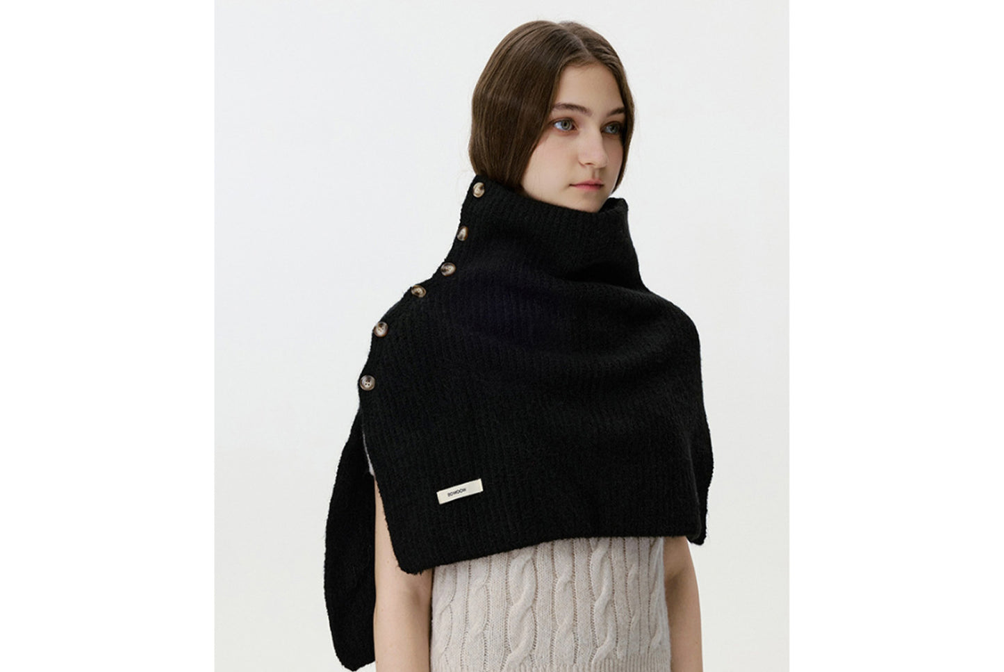 Knitted Button-Down Shawl
