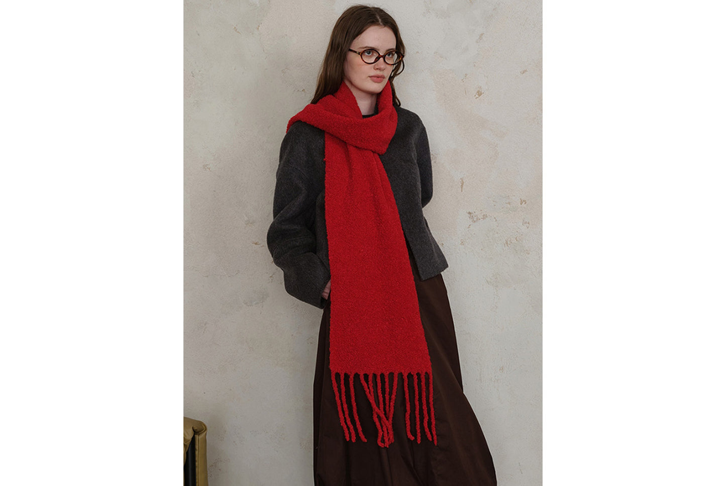 80% Wool Tassel Scarf