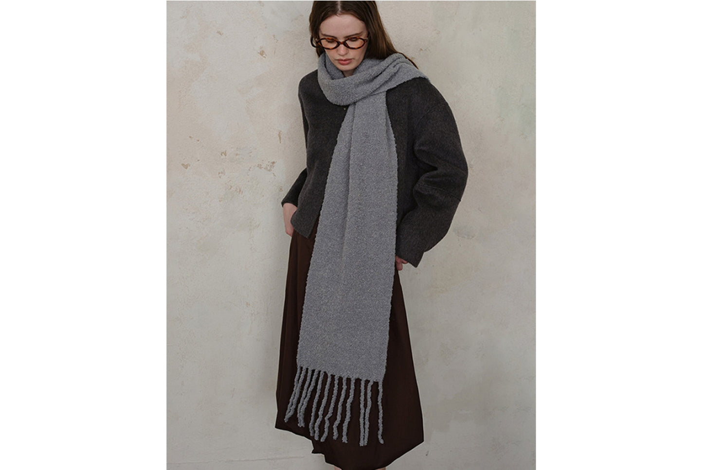 80% Wool Tassel Scarf