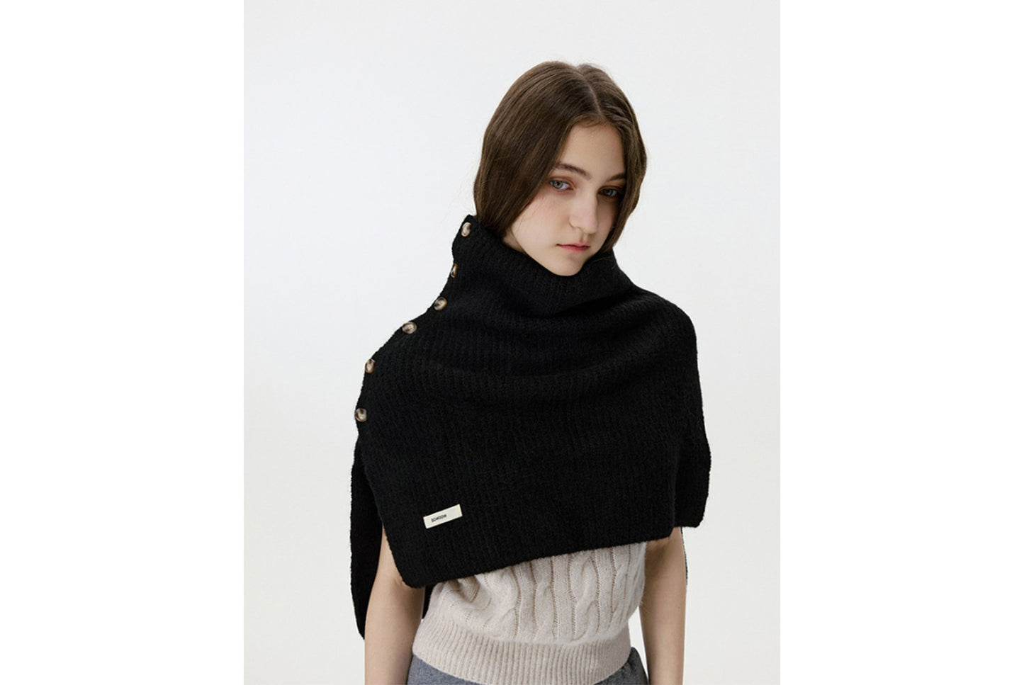 Knitted Button-Down Shawl
